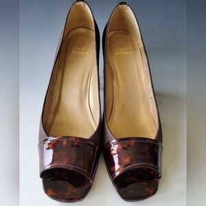 Stuart Weitzman Brown Tortoise Shell Leather Pumps